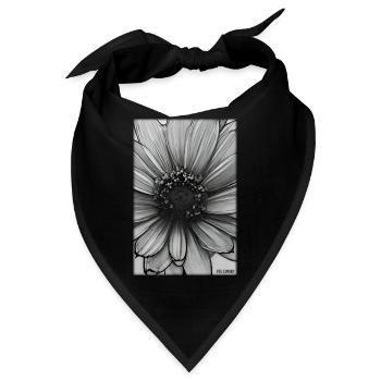 Margerite Korbblütler Blume Frühling Wiese Grün - Bandana - Schwarz - Vorne