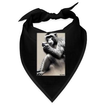 Affe Wildtier Affenkopf Tierwelt Zoo Safari Tiere - Bandana - Schwarz - Vorne