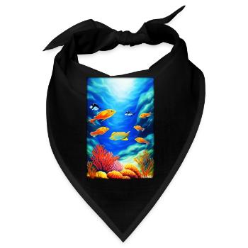 Meeresleben Unterwasserwelt Fische Meerestier See - Bandana - Schwarz - Vorne
