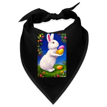 Hase Osterhase Ostern Haustier Osterfest Feiertag - Bandana - Schwarz - Vorne