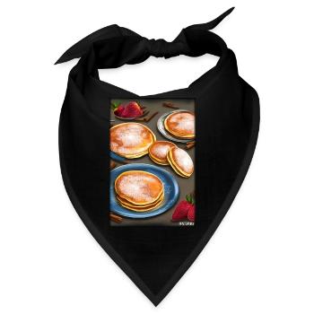 Pfannkuchen Frühstück Lecker Essen Backen Speise - Bandana - Schwarz - Vorne
