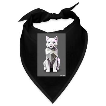 Katze Kater Polygon Tier Stubentiger Haustier - Bandana - Schwarz - Vorne