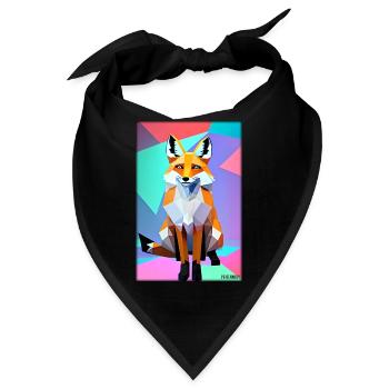 Fuchs Polygon Waldbewohner Waldtier Wildnis Tier - Bandana - Schwarz - Vorne