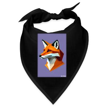 Fuchs Polygon Waldbewohner Waldtier Wildnis Tier - Bandana - Schwarz - Vorne
