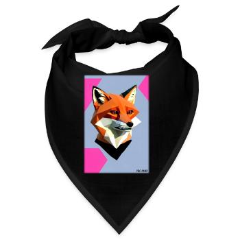 Fuchs Polygon Waldbewohner Waldtier Wildnis Tier - Bandana - Schwarz - Vorne
