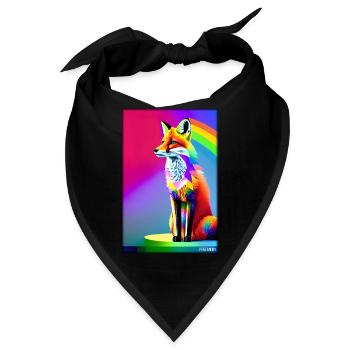 Fuchs Polygon Waldbewohner Waldtier Wildnis Tier - Bandana - Schwarz - Vorne