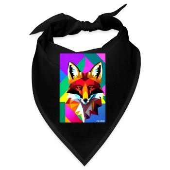 Fuchs Polygon Waldbewohner Waldtier Wildnis Tier - Bandana - Schwarz - Vorne