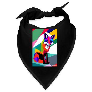 Fuchs Polygon Waldbewohner Waldtier Wildnis Tier - Bandana - Schwarz - Vorne