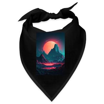 Eine Synthwave Retrowave Sinfonie in den Bergen - Bandana - Schwarz - Vorne