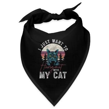 Katzen Stubentiger Wildkatze Katzenhaare - Bandana - Schwarz - Vorne