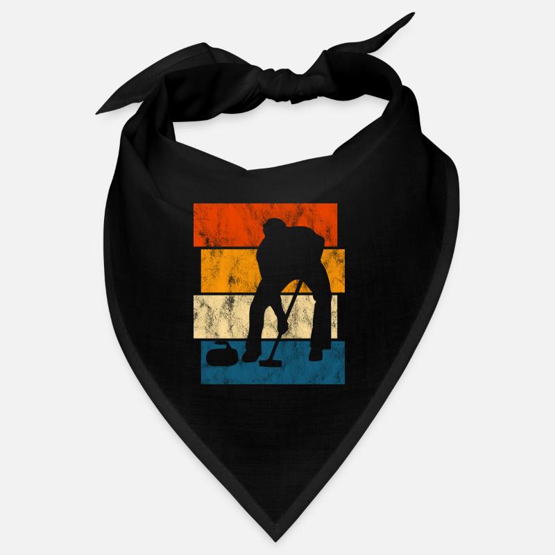 Eis Curling Curler Eisstockschießen Retro Geschenk Bandana