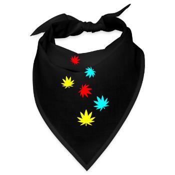 Hanf Blatt Icon - Bandana - Schwarz - Vorne