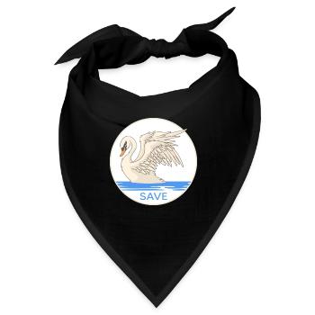 Schwan "save swans" Schwäne Naturschutz Schwansee - Bandana - Schwarz - Vorne