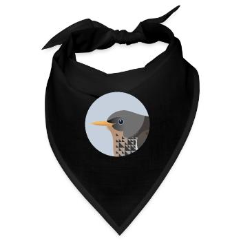 Drossel Vogel / Porträt - Bandana - Schwarz - Vorne