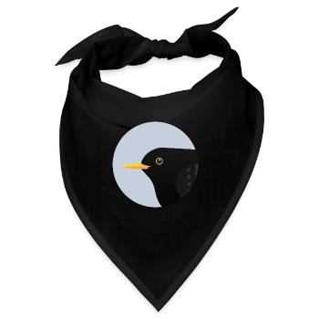 Amsel Vogel / Porträt - Bandana - Schwarz - Vorne