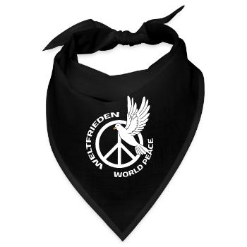 Weltfrieden Weltfriedenstag Friedenstaube Peace - Bandana - Schwarz - Vorne