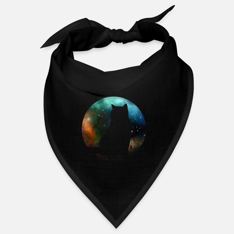 Mignon chat de l’espace galactique - Bandana - noir