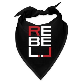 REBELL weiß-rot - Bandana - Schwarz - Vorne