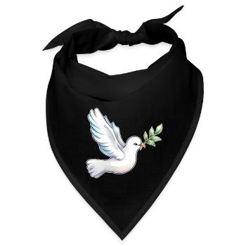 Friedenstaube Frieden Freiheit Nie wieder Krieg - Bandana - Schwarz - Vorne