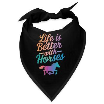 Pferd Pferde Reiten Pferdereiten Sprungreiten - Bandana - Schwarz - Vorne