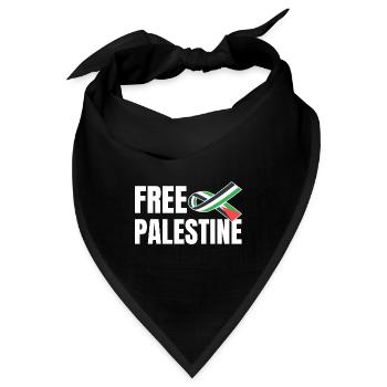 Free Palestine Palästina Frieden - Bandana - Schwarz - Vorne