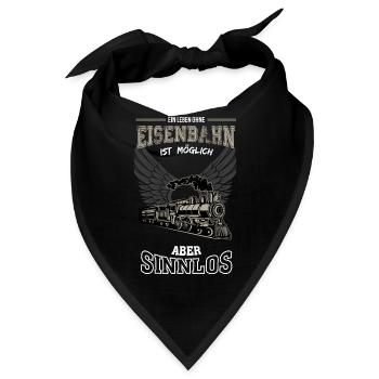 Eisenbahn Leben sinnlos - Geschenk - Bandana - Schwarz - Vorne
