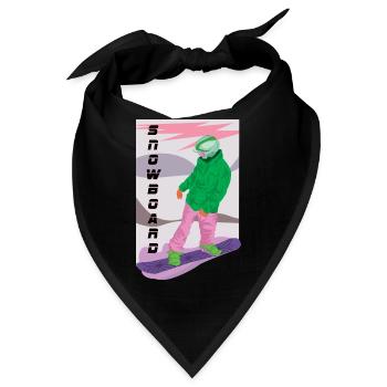 Snowboarden der coole Freizeitsport im Winter - Bandana - Schwarz - Vorne
