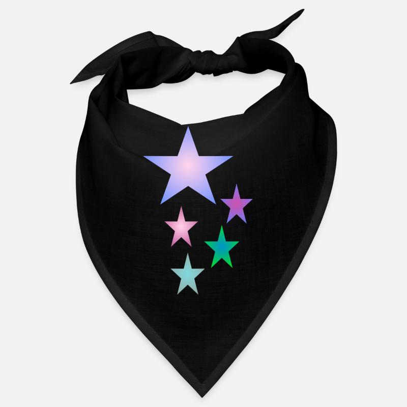 Stern . Bunte Sterne - Bandana - Schwarz