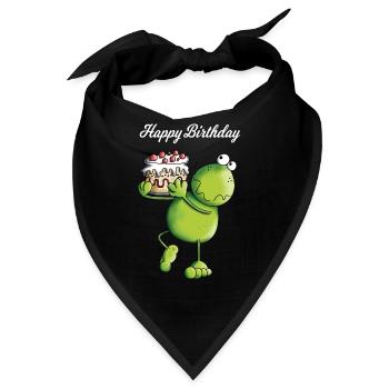 Frosch trägt Kuchen - Bandana - Schwarz - Vorne