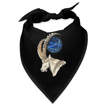 Steinbock mit dem Sternbild Steinbock - Bandana - Schwarz - Vorne