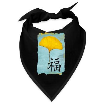 Ginkgo Feng Shui Design Glück 1.0 - Bandana - Schwarz - Vorne