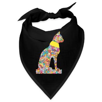 Katzenblumen-Pharaonen Uralt - Bandana - Schwarz - Vorne