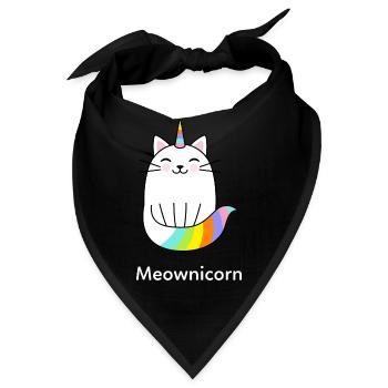 Einhorn Katze Regenbogenfarben - Bandana - Schwarz - Vorne
