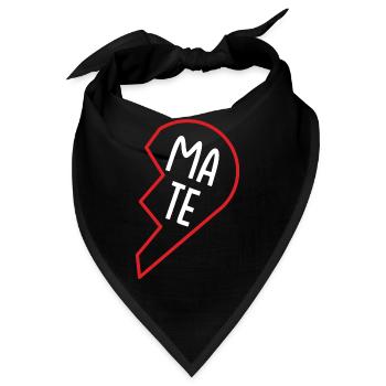 halbes Herz (1/2) - Geschenkidee - Soulmate - Bandana - Schwarz - Vorne