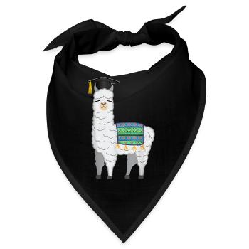 Funny Llama With Graduation Hat School Graduation - Bandana - Schwarz - Vorne