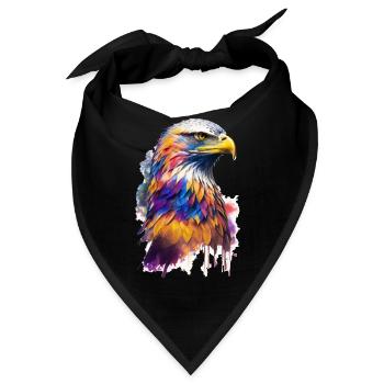 Adler Wasserfarbe - Bandana - Schwarz - Vorne