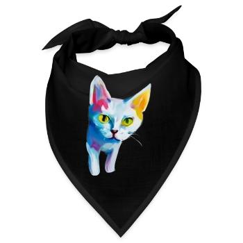 ENTZÜCKENDE KATZE, DIE AUS IHREM VERSTECK KOMMT - Bandana - Schwarz - Vorne