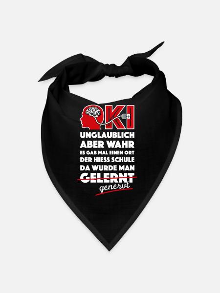 KI, ChatGPT, Schule nervt - Bandana - Schwarz