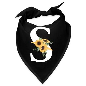 Sonnenblume Blumen S Brief - Bandana - Schwarz - Vorne