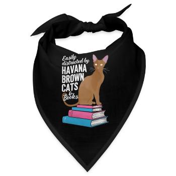 Katze Havanna Braun Geschenk - Bandana - Schwarz - Vorne