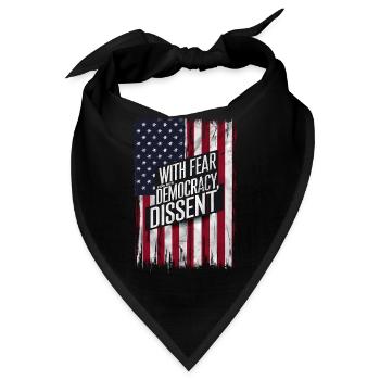 Mit Angst um unsere Demokratie Dissens Lustig - Bandana - Schwarz - Vorne