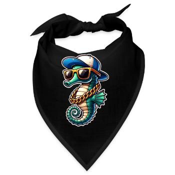 Seepferd Seepferdchen - Bandana - Schwarz - Vorne