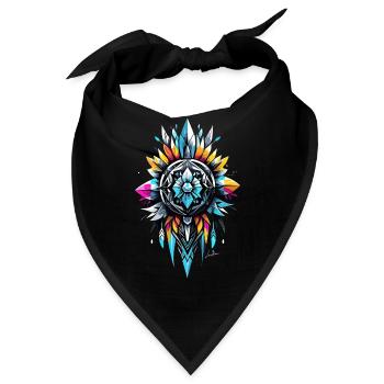 Geometrisches Stammessymbol - Bandana - Schwarz - Vorne