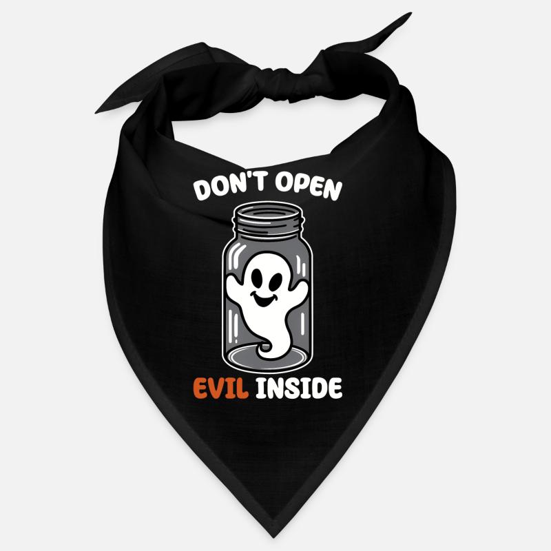Don't open it – evil in it! Funny ghost design Bandana