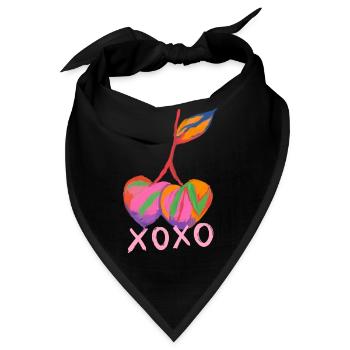 Artsy Cherries - Bandana - Schwarz - Vorne