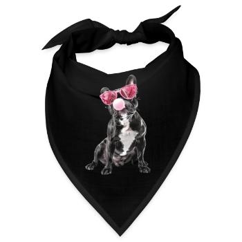 Boston Terrier - Bandana - Schwarz - Vorne