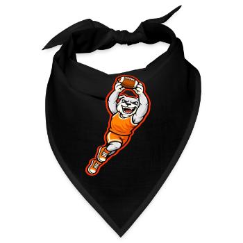 Bulldog Football Touchdown-Maskottchen - Bandana - Schwarz - Vorne