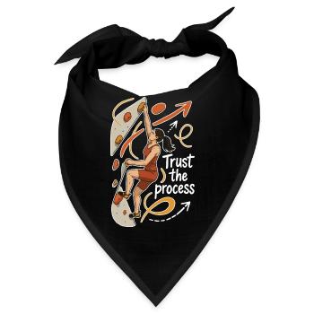 Bouldern Shirt Damen – Vertrau dem Prozess - Bandana - Schwarz - Vorne
