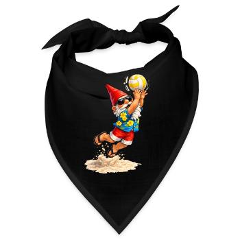 Gartenzwerg beim Strandvolleyball im Sommer  - Bandana - Schwarz - Vorne