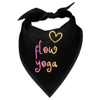 Flow Yoga - buntes Design mit Herz - Bandana - Schwarz - Vorne